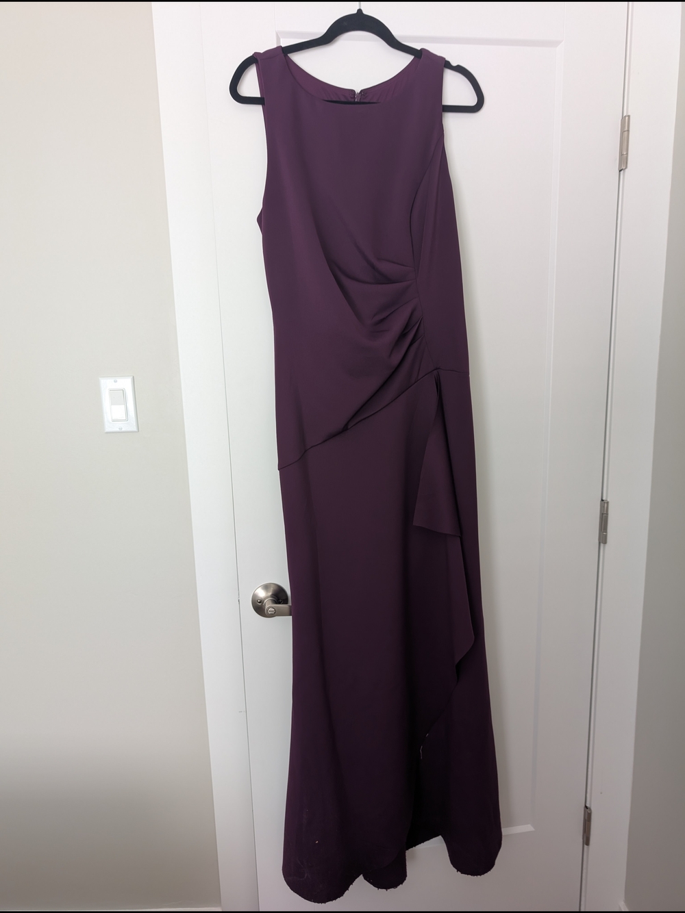 Laura Sleeveless Plum Formal Gown/Mother Of The Bride Dress with Side Ruching